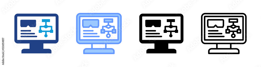 Spatial Computing Algorithm icon set multiple style collection Spatial Computing Algorithm icon set multiple style collection