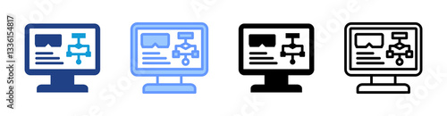 Spatial Computing Algorithm icon set multiple style collection