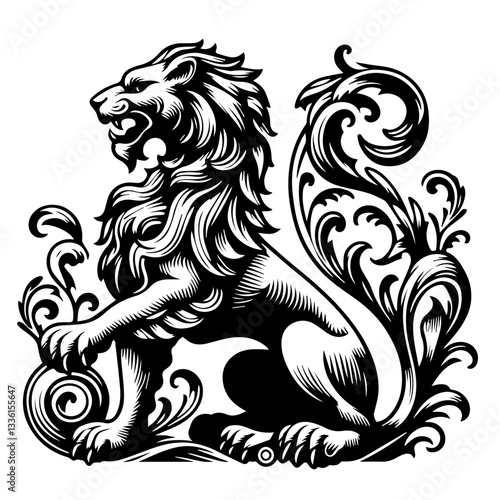 premium black minimal Griffin Mythical Creature Emblem mascot Vector Design Logo A griffin also known as a gryphon or griffon with lion body wings and eagle head A black and white vector illustration 
