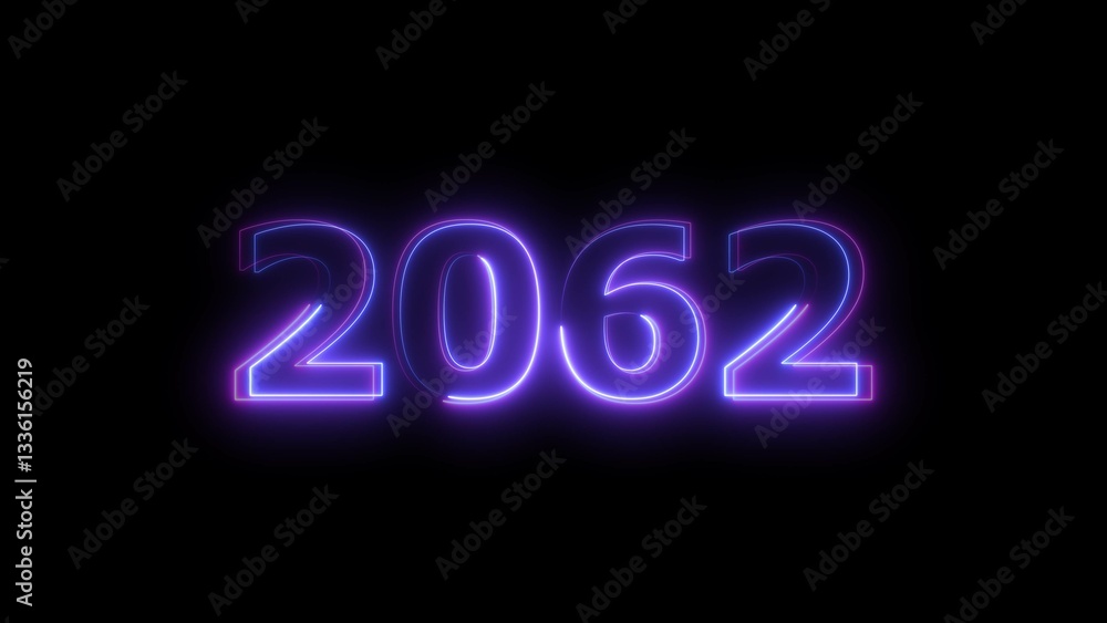 2062 Sal neon text background, Glowing neon business number illustration. 2062 Sal neon text background, Glowing neon business number illustration.