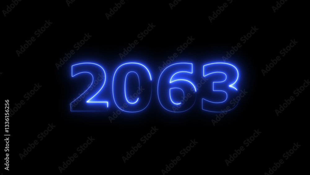 2063 Sal neon text background, Glowing neon business number illustration. 2063 Sal neon text background, Glowing neon business number illustration.
