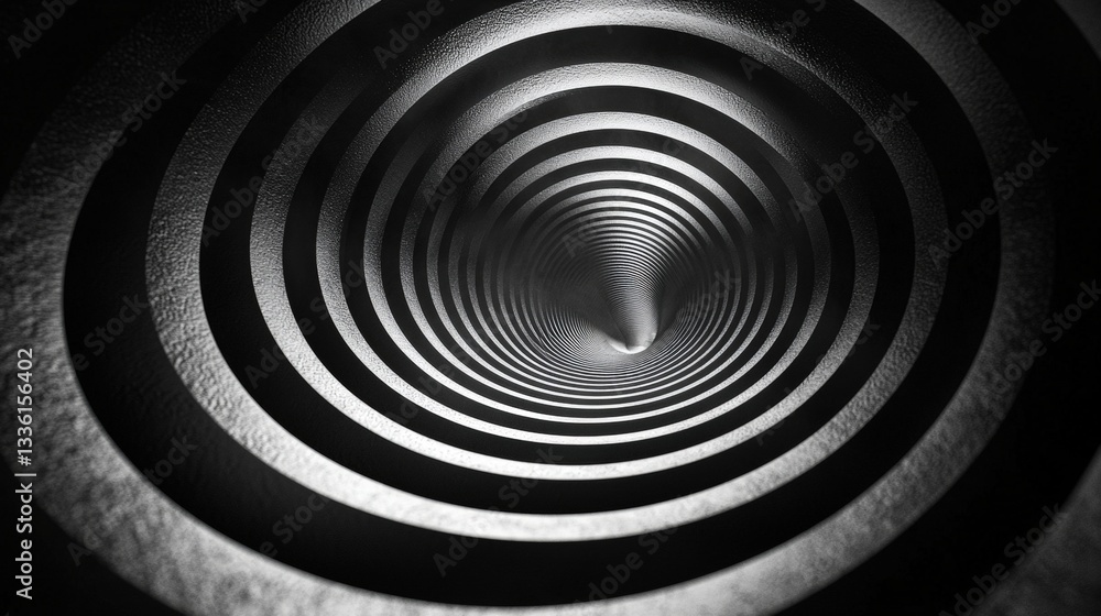 Abstract Black Spiral Tunnel with Smooth Gradients and Soft Shadows in a Modern Style Abstract Black Spiral Tunnel with Smooth Gradients and Soft Shadows in a Modern Style