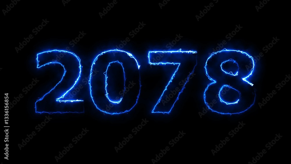 2078 Sal neon text background, Glowing neon business number illustration. 2078 Sal neon text background, Glowing neon business number illustration.