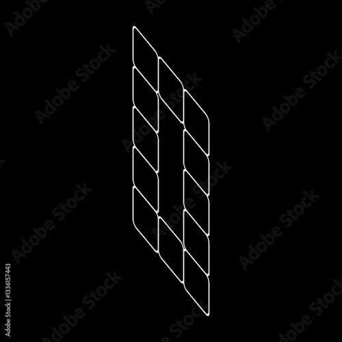 Vector outline number 0. Italic number design. This design is suitable for t-shirts, construction, architecture, sports, etc. Alphabet for kids to color.