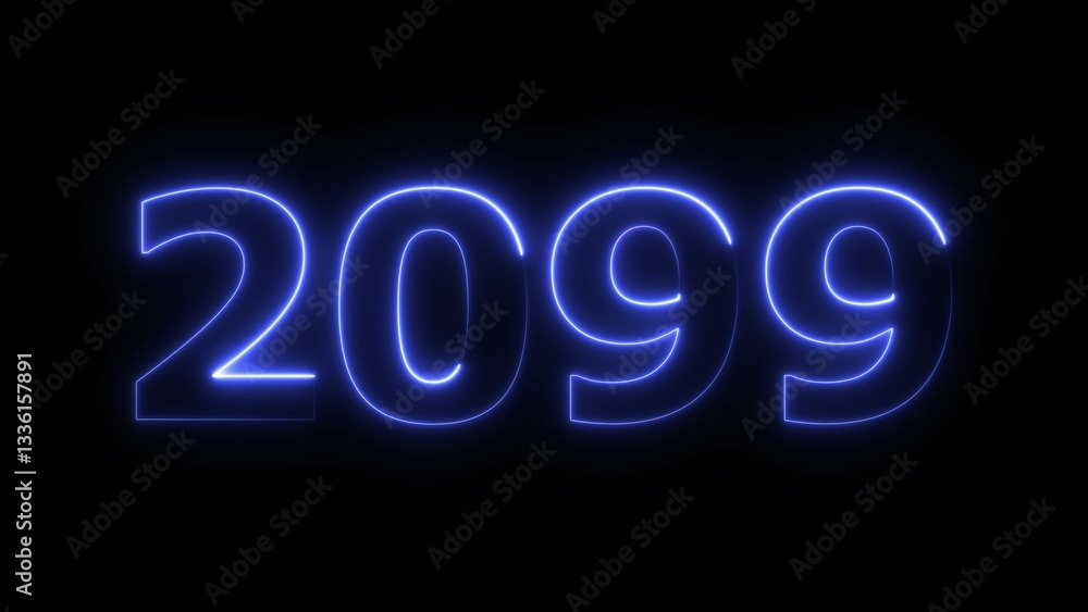 2099 Sal neon text background, Glowing neon business number illustration. 2099 Sal neon text background, Glowing neon business number illustration.