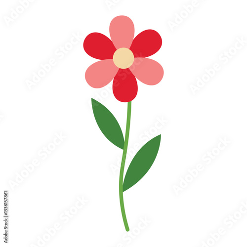 Simple Hand Drawn Single Flower Vector Art