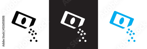 Packet soluble powder icon . Vector illustration. isolated on white and black background. EPS 10