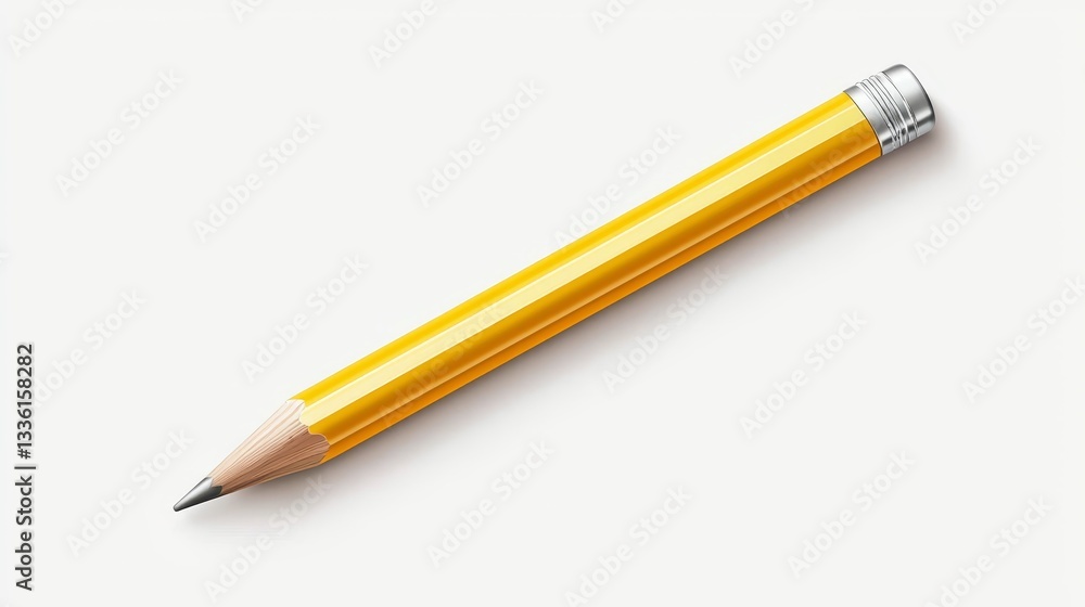 Closeup of pencil on white background perfect for office art and writing needs Closeup of pencil on white background perfect for office art and writing needs