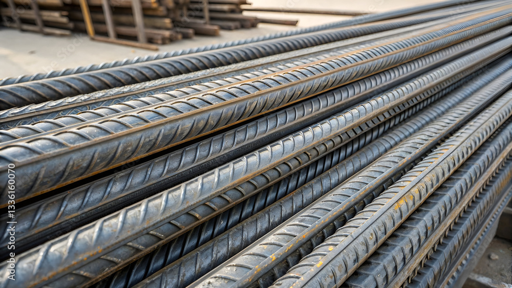 Reinforcing Steel Bars Pattern: Building Construction and Infrastructure, Metal Grid Reinforcing Steel Bars Pattern: Building Construction and Infrastructure, Metal Grid