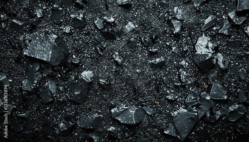 Wallpaper Mural A close up view of dark broken rock surfaces Torontodigital.ca