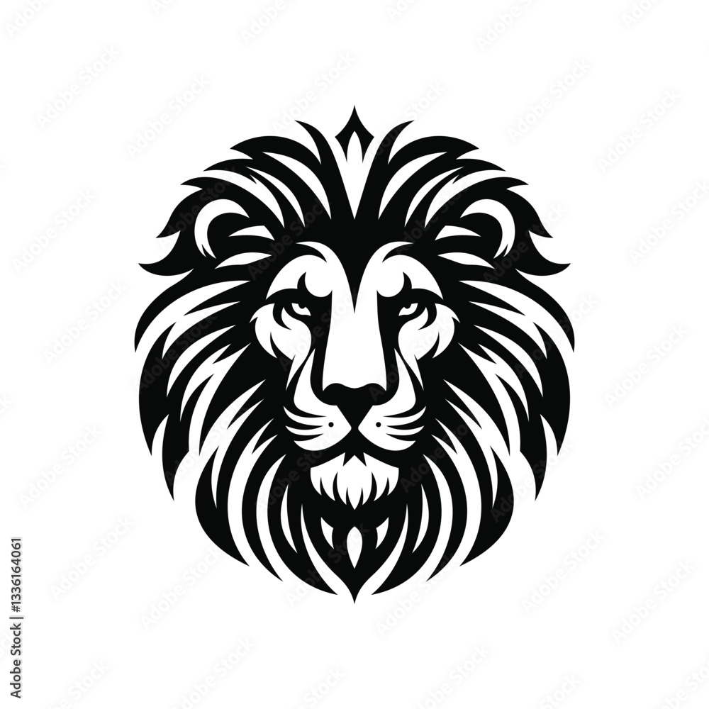 Fototapeta premium Lion Head Logo and Lion Head tattoo, face, leo, leon, king, lion head, Africa