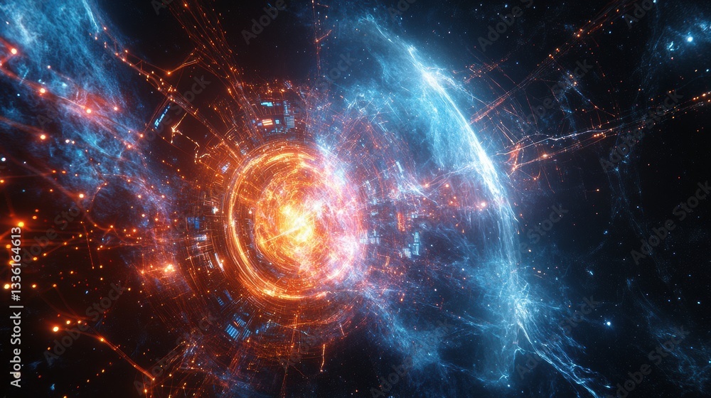 Fototapeta premium AI-Enhanced Deep Space Exploration System Scanning G