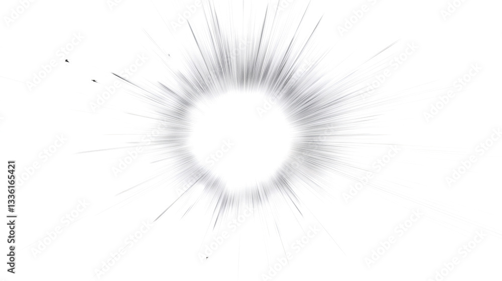 Obraz premium Rough pencil doodle of a sun with uneven rays, isolated on white background