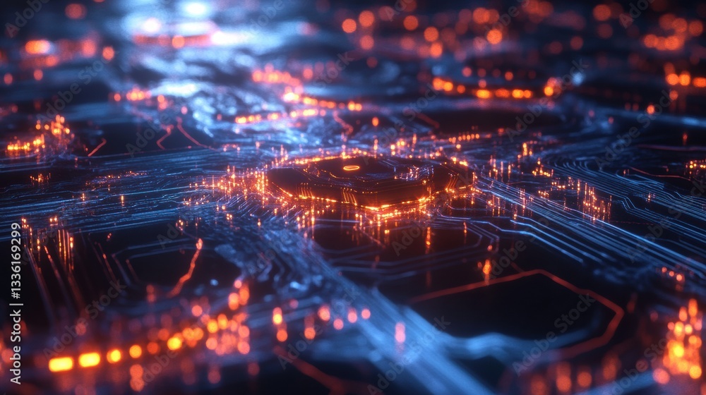 Obraz premium AI-enhanced Quantum Processor Visualizing Complex Concepts