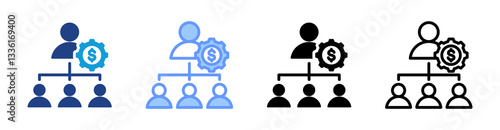 Leadership icon set multiple style collection