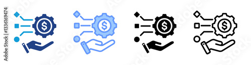 Management icon set multiple style collection