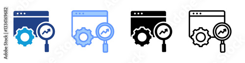 Analysis icon set multiple style collection