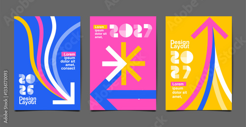 Layout design, template layout design , dot pattern, typography, arrow direction