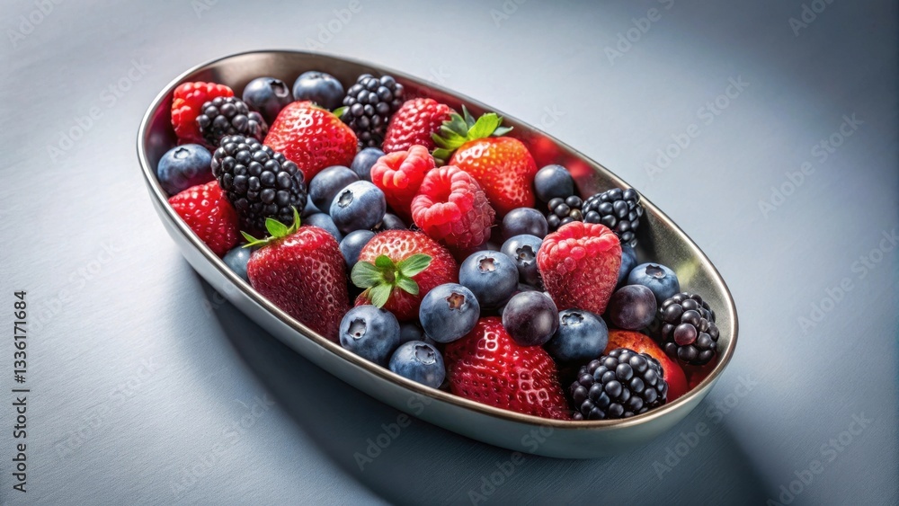 A vibrant mix of fresh summer berries arranged in an elegant bowl, showcasing the natural beauty and deliciousness of ripe strawberries, raspberries, blueberries, and blackberries. A vibrant mix of fresh summer berries arranged in an elegant bowl, showcasing the natural beauty and deliciousness of ripe strawberries, raspberries, blueberries, and blackberries.
