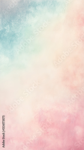 Dreamy textured background blending hand-applied plaster with soft watercolor washes in beige, pink, sky blue, and green. Perfect for minimal product photography and mood boards