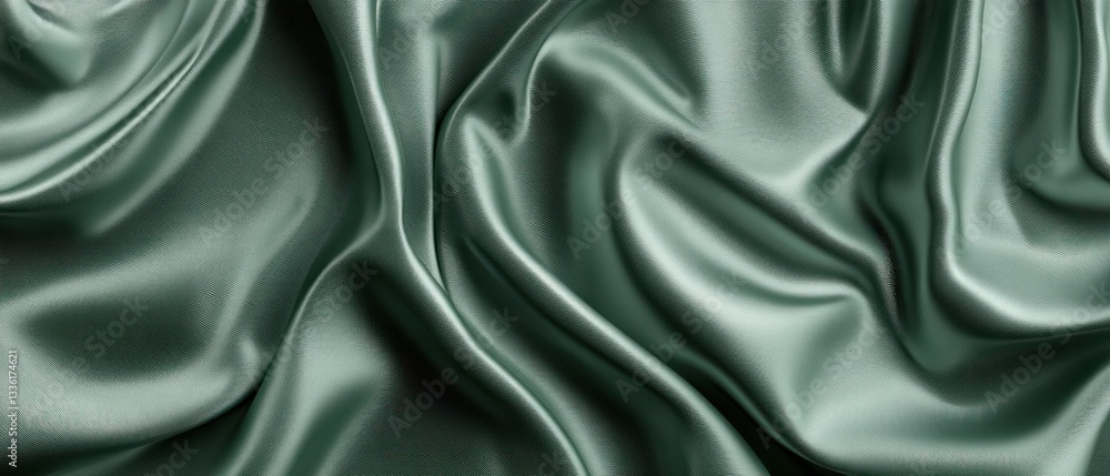 Fototapeta premium Luxurious and shimmering draped fabric in elegant flowing folds