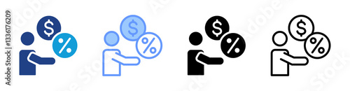Lender icon set multiple style collection