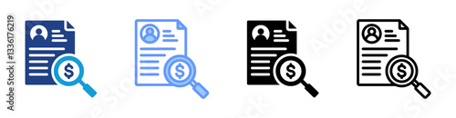 Creditworthiness icon set multiple style collection