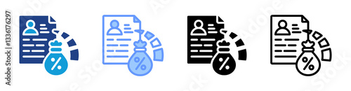 Creditworthiness Criteria icon set multiple style collection