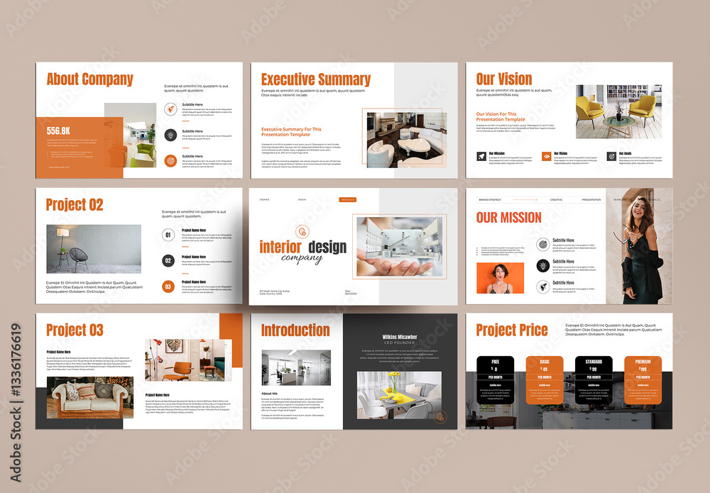 Interior Design Presentation Template Stock Template | Adobe Stock