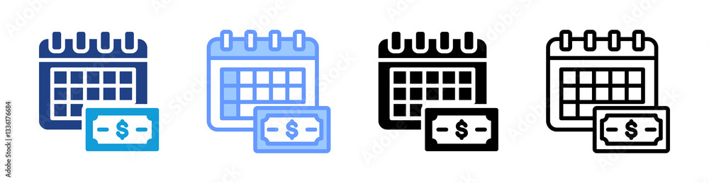 Installment Loan icon set multiple style collection Installment Loan icon set multiple style collection