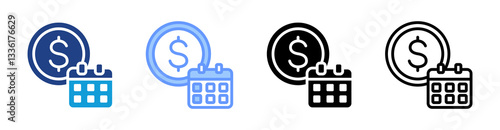 Loan Term icon set multiple style collection