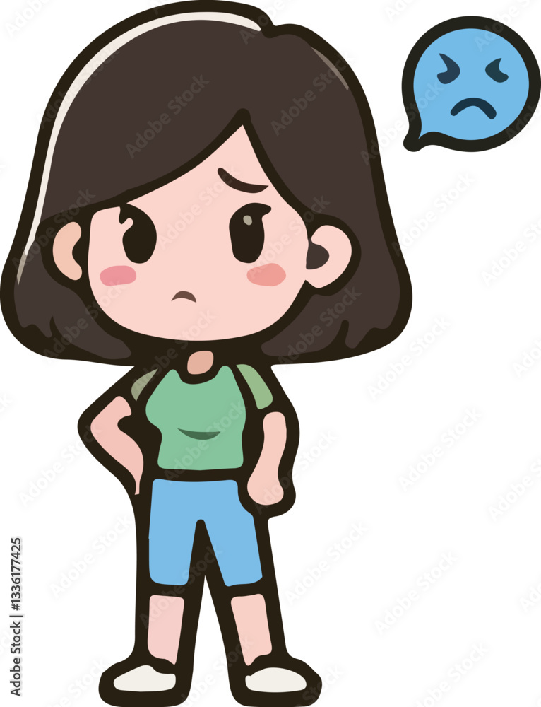 Cartoon woman character action, tired, emotions, running, walking, standing Cartoon woman character action, tired, emotions, running, walking, standing