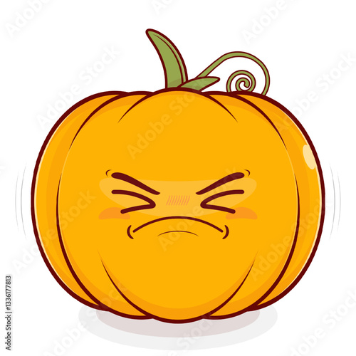 pumpkin hurt face cartoon cute