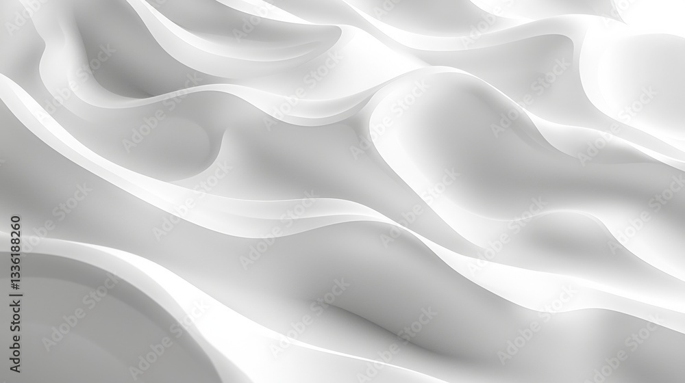 Smooth White Waves on Soft Textile Fabric Creating Elegant and Calming Background Design Smooth White Waves on Soft Textile Fabric Creating Elegant and Calming Background Design