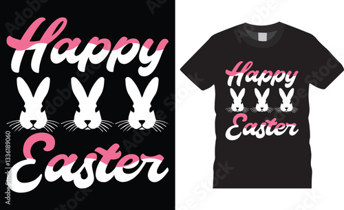 First Happy jesus Easter rabbit, happy easter t shirt design template.happy easter
