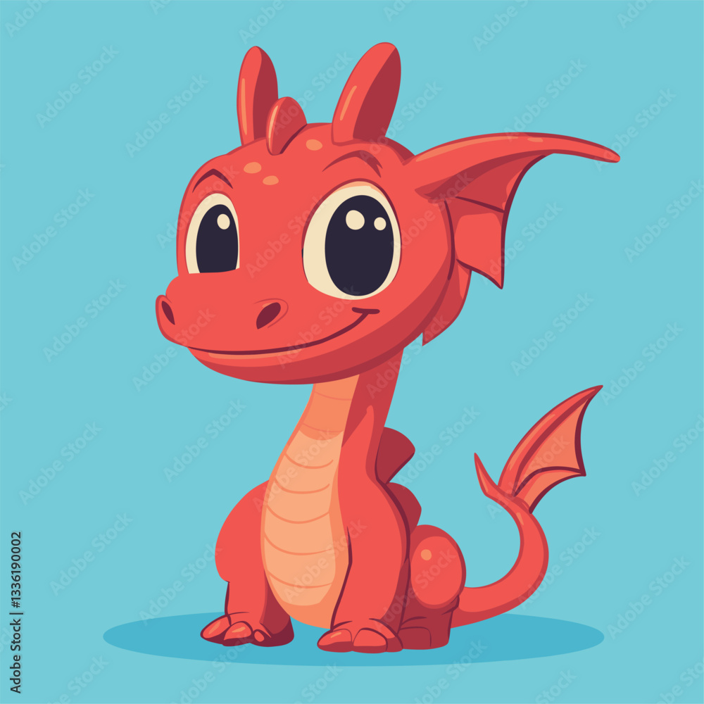 a red cartoon dragon; big head; flat colors; simple background
a red cartoon dragon; big head; flat colors; simple background