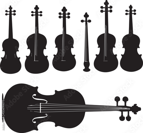 Musical instruments violion silhouette