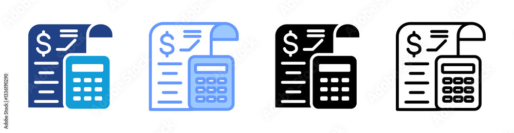 Budget icon set multiple style collection Budget icon set multiple style collection