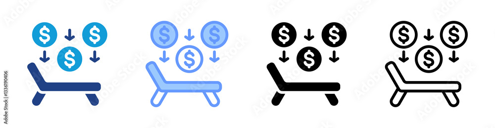 Passive Income icon set multiple style collection Passive Income icon set multiple style collection