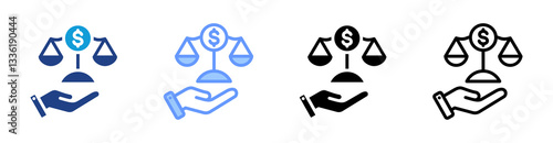 Equity icon set multiple style collection