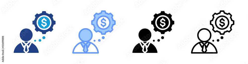Financial Advisor icon set multiple style collection Financial Advisor icon set multiple style collection