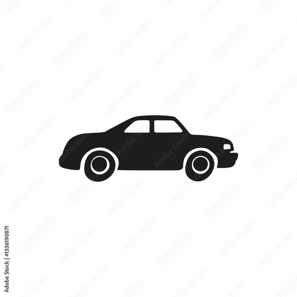 Car icons vector in black icon Minimalist Car Silhouette: Black Side View Illustration with Compact Rounded Design Car icons vector in black icon Minimalist Car Silhouette: Black Side View Illustration with Compact Rounded Design