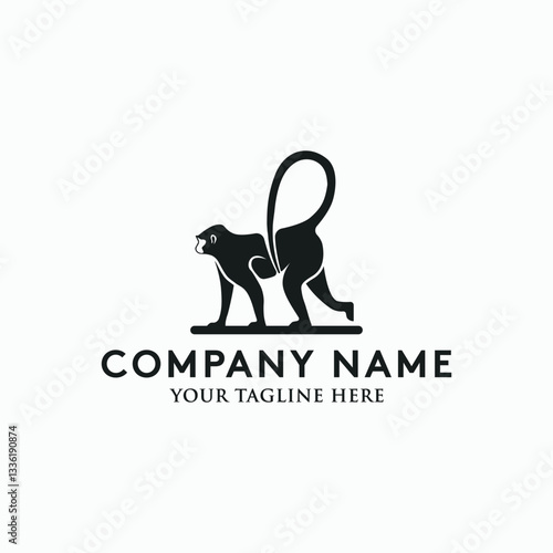 Monkey Primate Silhouette Logo Vector