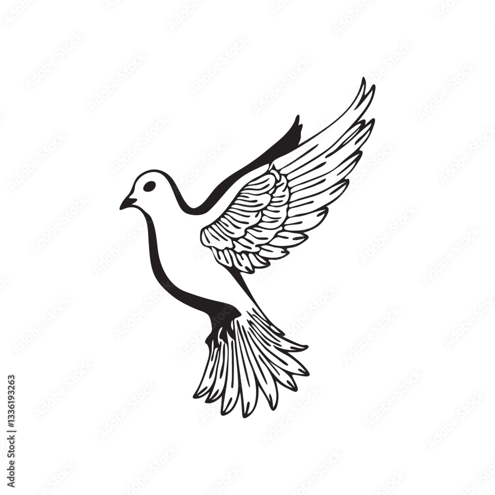 Obraz premium dove of peace vector illustration