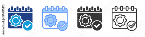 Renewal icon set multiple style collection
