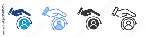 Retention icon set multiple style collection
