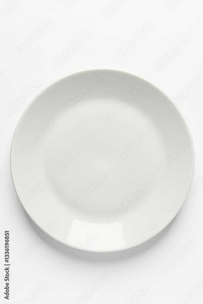 Simple flat ceramic dinner plate isolated on white, food, kitchen, dinnerware Simple flat ceramic dinner plate isolated on white, food, kitchen, dinnerware