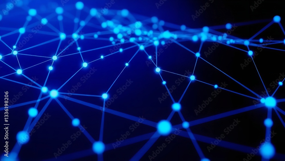 A Mesmerizing Cosmic Network Of Glowing Blue Nodes Interconnected By Luminous Lines Forming A Boundless Digital Galaxy In A Deep Blue Hue A Mesmerizing Cosmic Network Of Glowing Blue Nodes Interconnected By Luminous Lines Forming A Boundless Digital Galaxy In A Deep Blue Hue