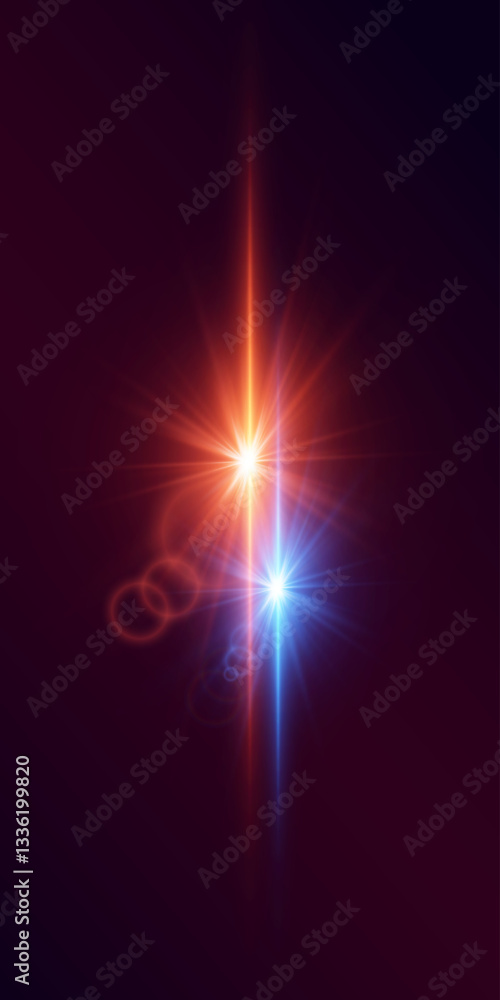 Obraz premium Bright lens flare and light flash. Vector EPS10
