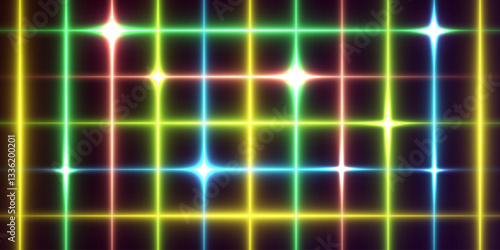 Neon light light background. Highlight of lines and flash.